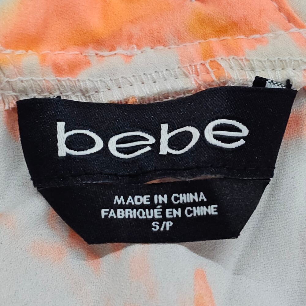 Bebe Blouse Womens Size Small Multicolor Floral Sleeveless Wrap Top Embellished - Picture 11 of 16
